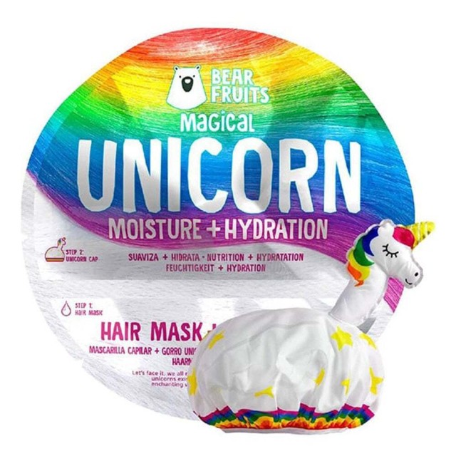 BEAR FRUITS Magical Unicorn Μάσκα Μαλλιών Για Φυσική Υγρασία & Ενυδάτωση 20ml + Σκουφάκι Μονόκερος