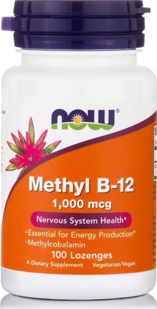 NOW FOODS Methyl B-12 1000mcg Συμπλήρωμα Διατροφής Για Την Λειτουργία Του Εγκεφάλου,Του Νευρικού Συστήματος & Του  Ανοσοποιητικού, 100 Κάψουλες