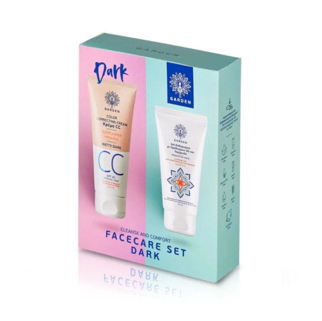 GARDEN Cleanse & Comfort FaceCare Dark Πακέτο Matte CC Cream SPF30 Σκούρα Απόχρωση, 50ml & Gel Καθαρισμού Για Πρόσωπο & Μάτια, 1τμχ