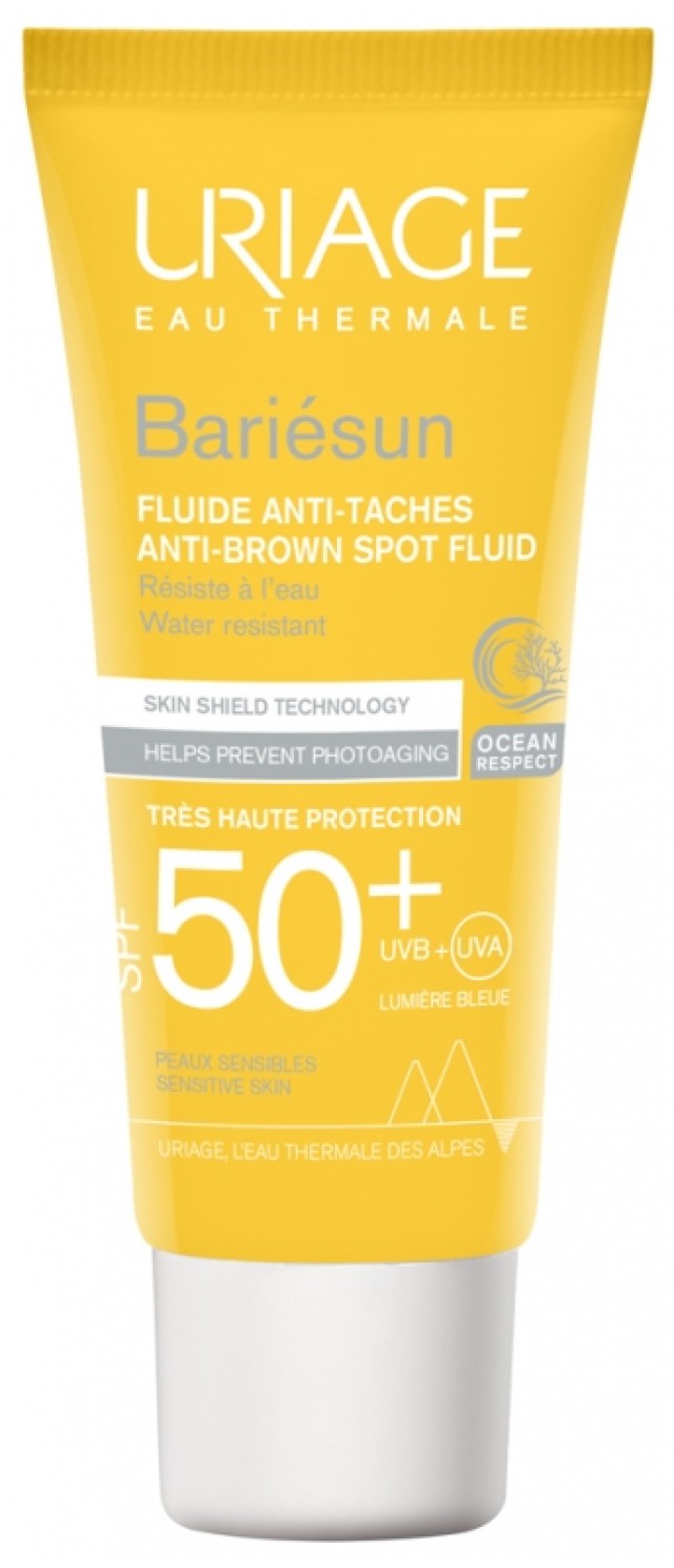Uriage Bariesun Anti-Brown Spot Fluid Skin Shield Technology SPF50+, Λοσιόν Κατά των Καφέ Κηλίδων 40ml