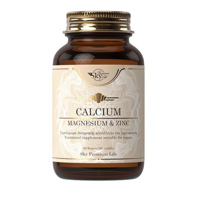 Sky Premium Life Calcium & Magnesium & Zinc Για Γερά & Δυνατά Οστά, 60 ταμπλέτες
