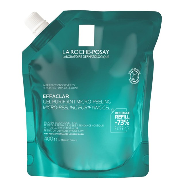 La Roche Posay Effaclar Micro-Peeling Refill Gel Καθαρισμού 400ml