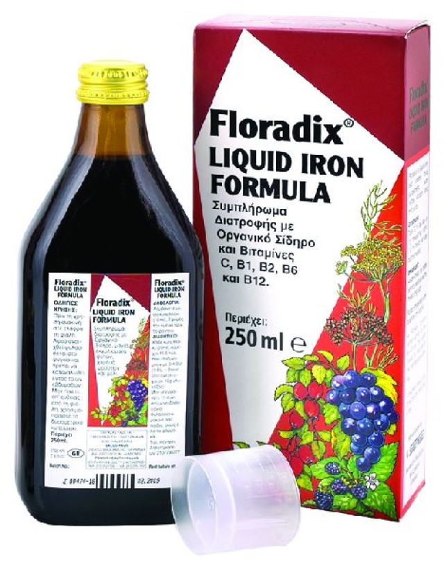 Power Health Floradix, Τονωτικό Συμπλήρωμα με Ειδικά Εκχυλίσματα Φρούτων, Σίδηρο & Βιταμίνες, 250ml