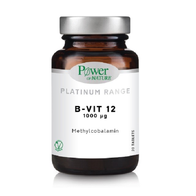Power of Nature Platinum Range Vitamin B12 1000mg Συμπλήρωμα Διατροφής Με Βιταμίνη B12, 20 Ταμπλέτες