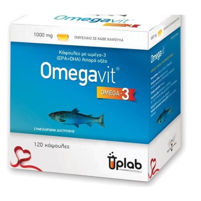 Uplab Omegavit Συμπλήρωμα Διατροφής με Ωμέγα-3 1000mg 120 Κάψουλες