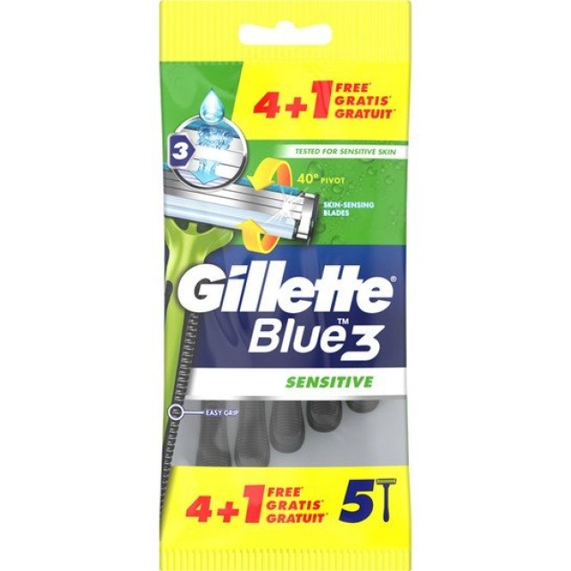Gillette Blue 3 Sensitive Ξυραφάκια μιας χρήσης, 5 τεμάχια