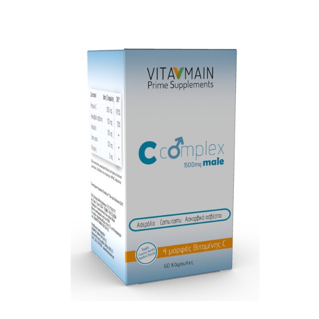 Vitamain C-Complex 1500mg Male Συμπλήρωμα Βιταμίνης C για Άνδρες 60 κάψουλες