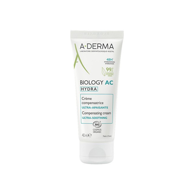 A-DERMA Biology AC Hydra Ultra-Soothing Compensating Cream Αντισταθμιστική Καταπραϋντική Κρέμα Για Δέρματα Με Τάση Ακμής, 40ml
