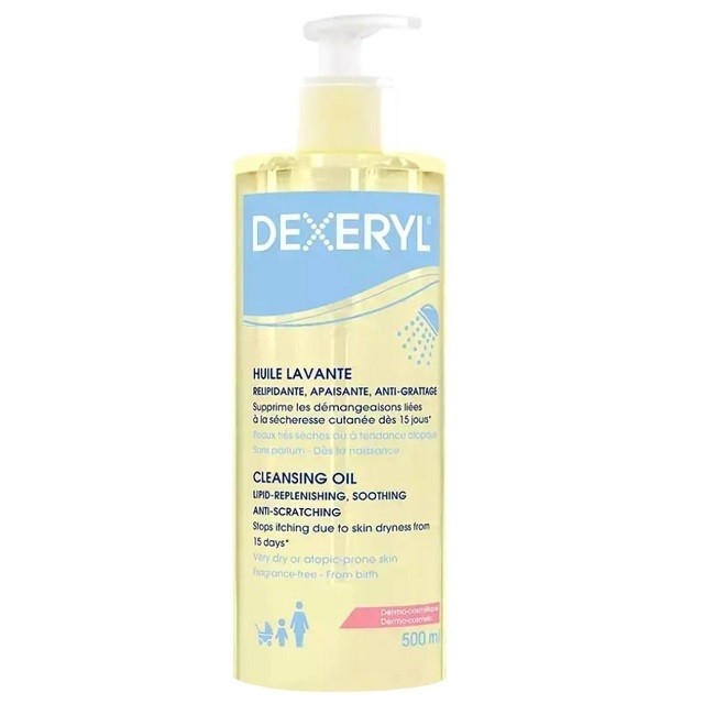 Dexeryl Huile Lavante Cleansing Oil for Face & Body Καταπραϋντικό Έλαιο Καθαρισμού Προσώπου & Σώματος, 500ml