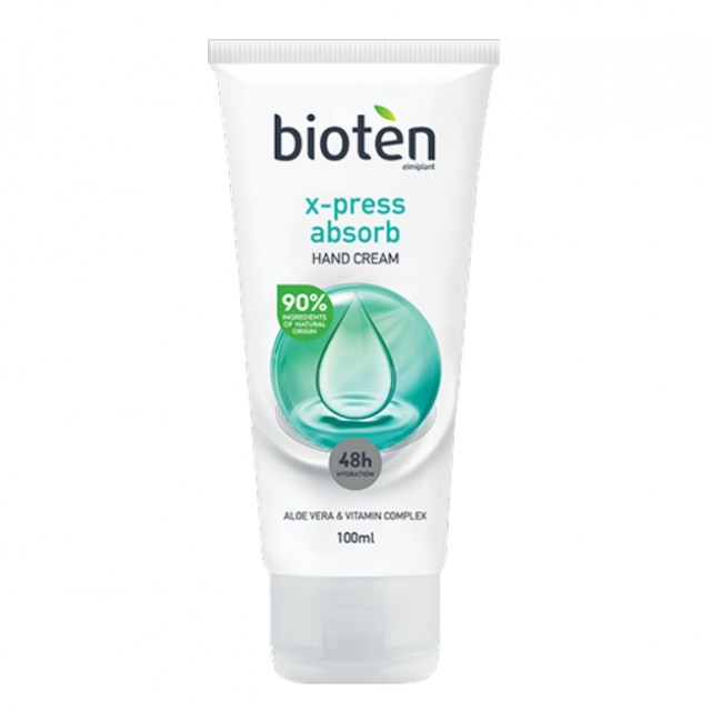 Bioten Xpress Absorb Hand Cream Κρέμα Χεριών με Αλόη που Απορροφάται Άμεσα, 100ml