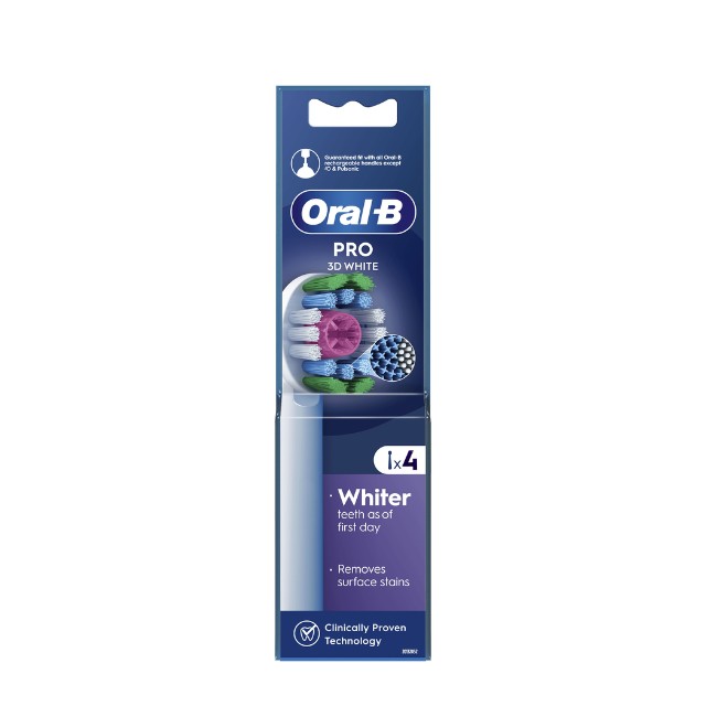 Oral-B Ανταλλακτικές Κεφαλές 3D White CleanMaximiser Improved Value Pack για Ηλεκτρική Οδοντόβουρτσα 4τμχ