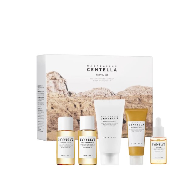 Skin1004 Madagascar Centella Πακέτο Travel Kit Light Cleansing Oil 30ml & Ampoule Foam 20ml & Toning Toner 30ml & Ampoule 30ml & Soothing Cream 30ml