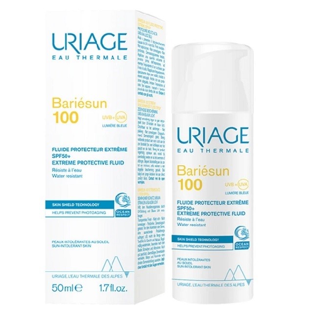 Uriage Bariesun 100 Extreme Protective Fluid SPF50+ Αντιηλιακή Λεπτόρευστη Κρέμα Για Δέρμα Δυσανεκτικό Στον Ήλιο, 50ml