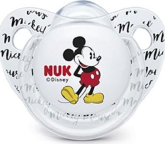 NUK Πιπίλα Σιλικόνης 0-6m Με Θήκη Disney Mickey Mouse Διάφανο (10.730.325), 1τμχ
