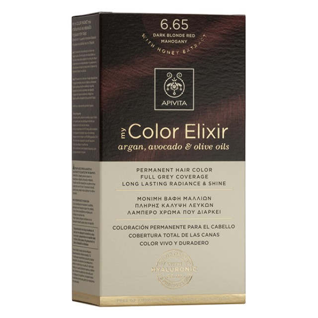 APIVITA My Color Elixir Νο 6.65 Βαφή Μαλλιών Μόνιμη Έντονο Κόκκινο