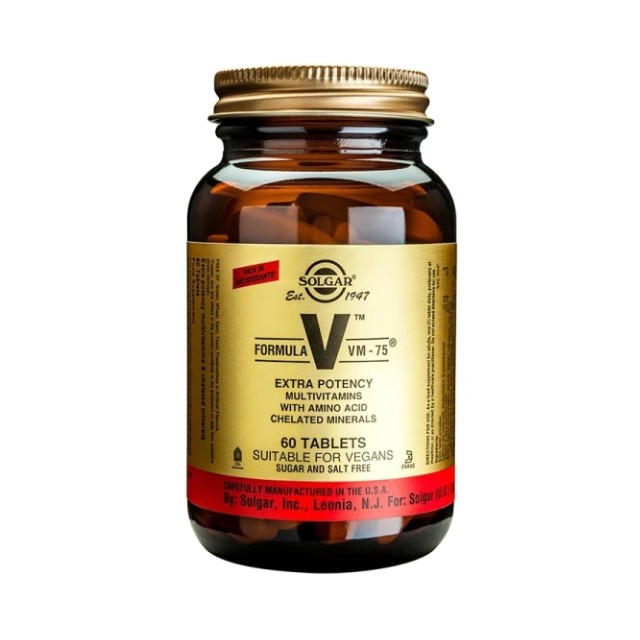 Solgar Formula VM-75, Συμπλήρωμα Διατροφής Με Πολυβιταμίνες, 60 Ταμπλέτες