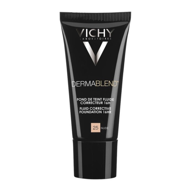 VICHY Dermablend Fluid Make-up 25 Nude SPF35, Διορθωτικό Υγρό Μέικαπ για Υψηλή Κάλυψη, 30ml