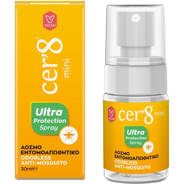 Vican Cer8 Ultra Protection Mini Spray Άοσμο Εντομοαπωθητικό, 30ml