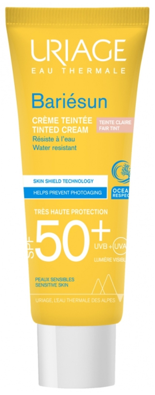 Uriage Bariesun Tinted Cream Skin Shield Technology SPF50+ (Fair Tint), Αντηλιακή κρέμα προσώπου με ανοιχτή απόχρωση 50ml