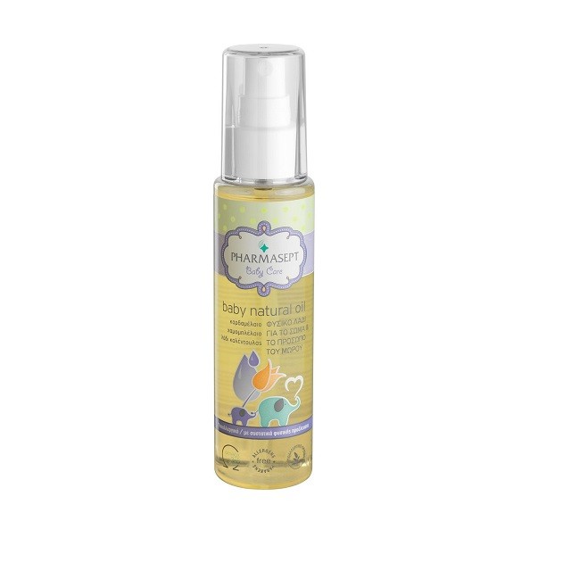 Pharmasept Baby Care Natural, Φυσικό Λάδι Για Το Σώμα & Το Πρόσωπο Του Μωρού, 100ml