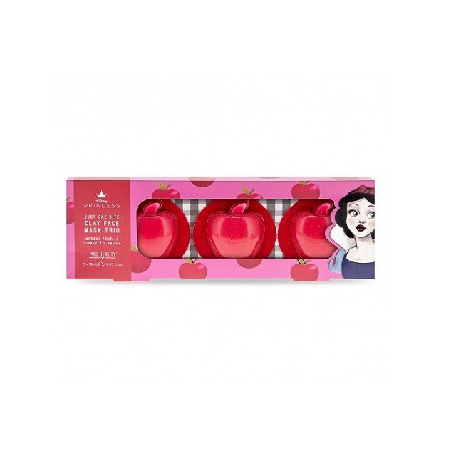 Mad Beauty Princess Snow White Clay Face Mask Trio Με Αβοκάντο, Βατόμουρο και Μήλο, 3x10ml