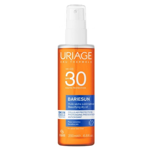Uriage Bariesun Beautifying Spray Dry Oil SPF30 Αντηλιακό Ξηρό Λάδι Προσώπου Σώματος & Μαλλιών 200ml