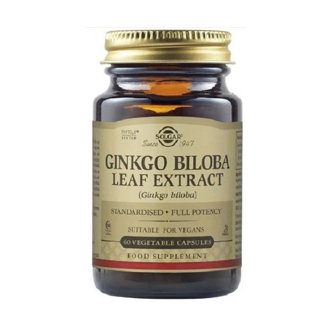 Solgar Ginkgo Biloba Leaf Extract  Συμπλήρωμα Διατροφής Για Τόνωση & Ενίσχυση Μνήμης, 60 φυτικές κάψουλες