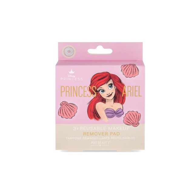 Mad Beauty Princess Ariel Remover Pad, Πανάκια Ντεμακιγιάζ , 3 Τεμάχια