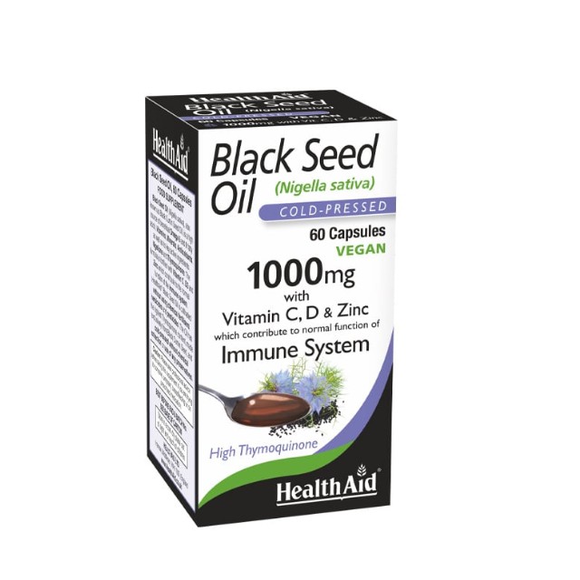 Health Aid Black Seed Oil 1000mg With Vit C D & Zinc 60 κάψουλες