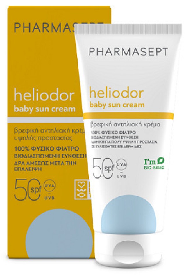 PHARMASEPT Heliodor Baby Sun Cream SPF50, Βρεφική Αντηλιακή Κρέμα Υψηλής Προστασίας 100ml