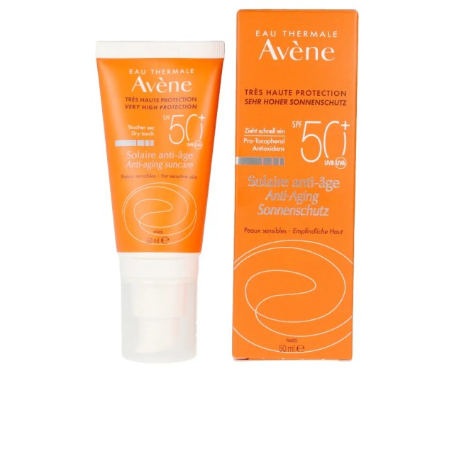 AVENE Solaire Anti-age Dry Touch SPF50+, Αντηλιακή Κρέμα Προσώπου με Αντιγηραντική Δράση, 50ml