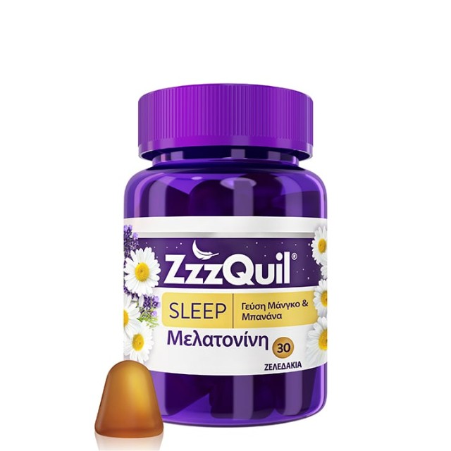 ZzzQuil Natura Μελατονίνη Με Γεύση Μάνγκο & Μπανάνα 30 Ζελεδάκια