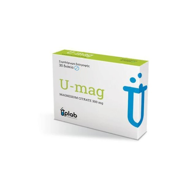 Uplab U-Mag 300mg Συμπλήρωμα Διατροφής με Μαγνήσιο για την Υποστήριξη του Οργανισμού 30 Δισκία