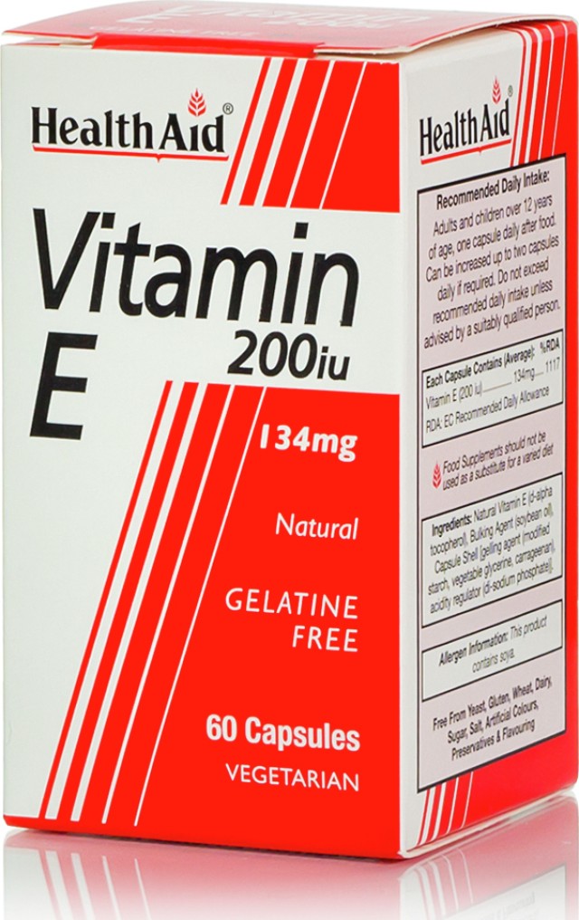 HEALTH AID Vitamin E 200iu, Υγεία Καρδιαγγειακού & Ανοσοποιητικού 60 κάψουλες