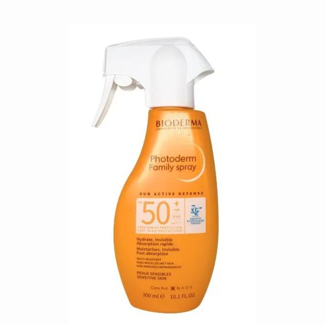 Bioderma Photoderm Spray Invisible Family SPF50+ Αντηλιακό για Πρόσωπο & Σώμα 300ml