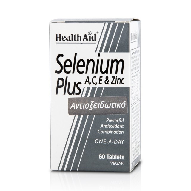 HEALTH AID Selenium Plus Συμπλήρωμα Διατροφής με Σελήνιο, Βιταμίνες A, C, E & Ψευδάργυρο, 60 ταμπλέτες