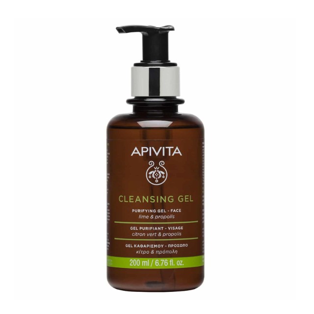 Apivita Cleansing Purifying Gel Propolis & Lime Τζέλ Καθαρισμού Προσώπου για Λιπαρές - Μεικτές Επιδερμίδες 200ml