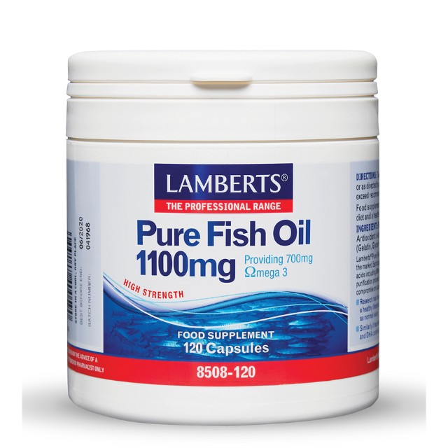 Lamberts Pure Fish Oil 1100mg Ωμέγα 3 Ιχθυέλαιο 120 Κάψουλες 8508-120
