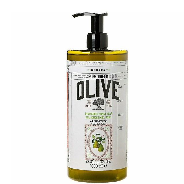 Korres Pure Greek Olive Shower Gel Αφρόλουτρο Με Άρωμα Μέλι & Αχλάδι, 1lt