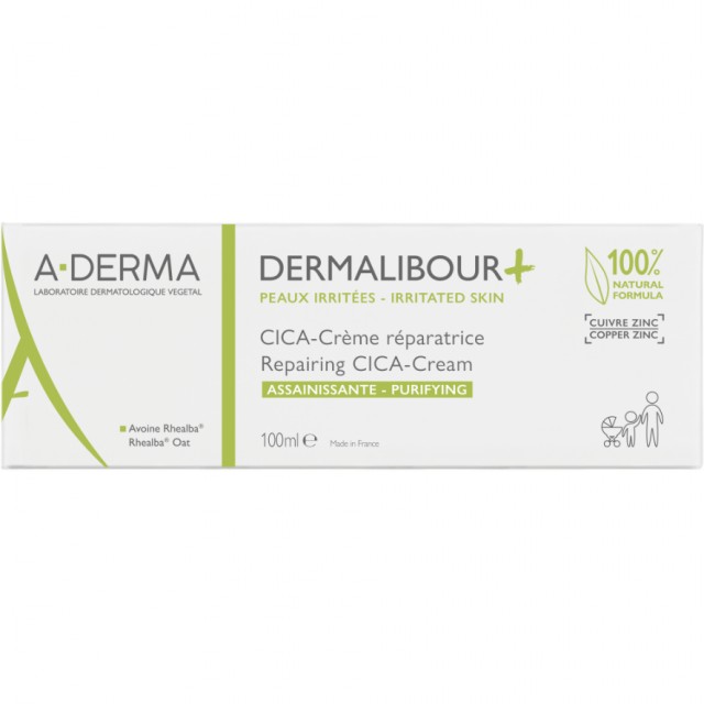 A-DERMA Dermalibour Cica-Cream Επιδιόρθωση & Καθαρισμός Ερεθισμών Του Δέρματος, 100ml