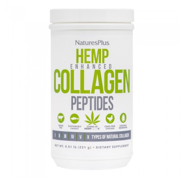 Natures Plus Hemp Enhanced Collagen Peptides 231gr