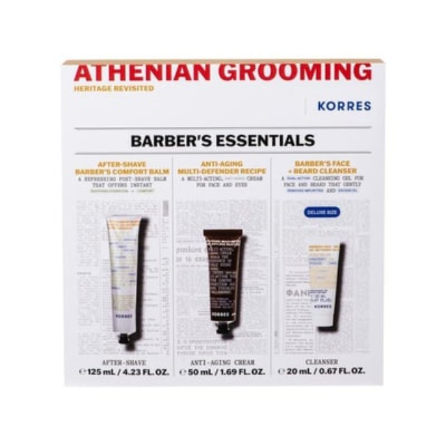 Korres Πακέτο Barbers Essentials After-Shave 125ml & Anti-Aging Cream 50ml & Face Cleanser 20ml