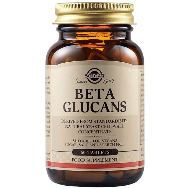 Solgar Beta Glucans Β-Γλυκάνες, Φόρμουλα Για Την Ενίσχυση Του Ανοσοποιητικού Συστήματος, 60 Ταμπλέτες