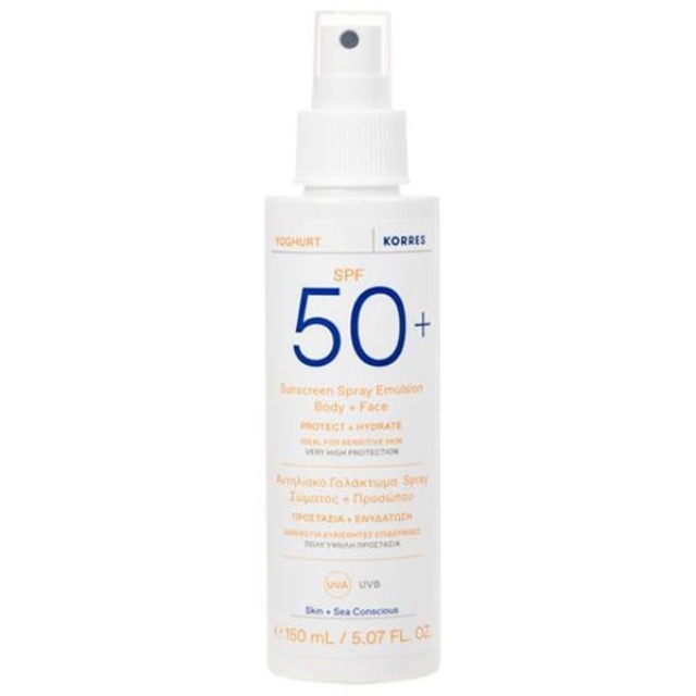 Korres Yoghurt Sunscreen Spray Body & Face SPF50+ Αντηλιακό Γαλάκτωμα Spray Σώματος & Προσώπου 150ml