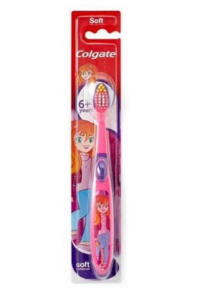 COLGATE Toothbrush Smiles Soft Girl Pink, Παιδική Οδοντόβουρτσα Μαλακή Ετών 6+ Ροζ