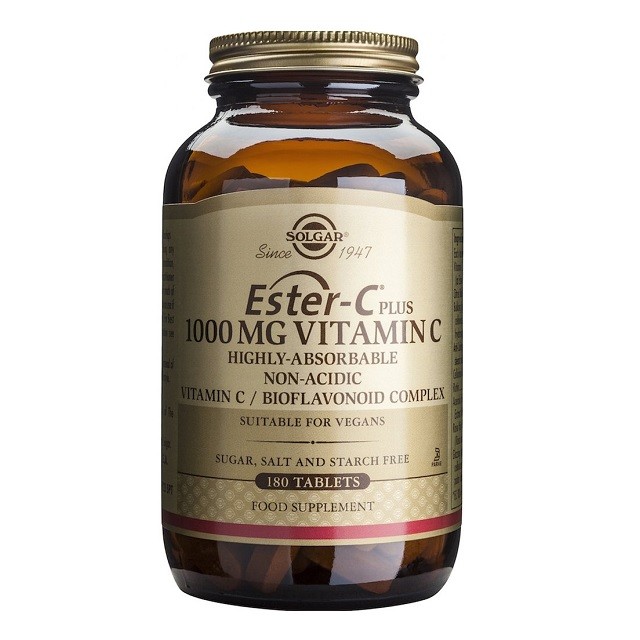 Solgar Ester-C 1000mg Vitamin C Συμπλήρωμα Διατροφής Για Ενίσχυση Του Ανοσοποιητικού, 180 Κάψουλες