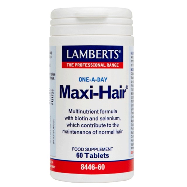 LAMBERTS Maxi Hair, Φόρμουλα κατά της Τριχόπτωσης & Ενδυνάμωσης των Μαλλιών, 60tabs 8446-60
