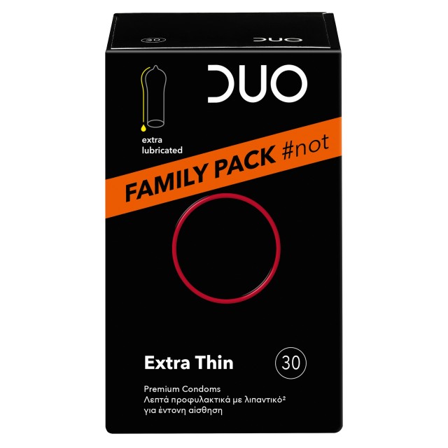 Duo Extra Thin Family Pack Πολύ Λεπτά Προφυλακτικά για Προστασία & Απόλαυση, 30τεμ