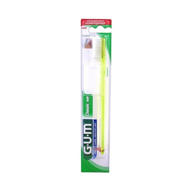 Gum Classic Compact 409 Soft Οδοντόβουρτσα Μαλακή Κίτρινη 1 τμχ