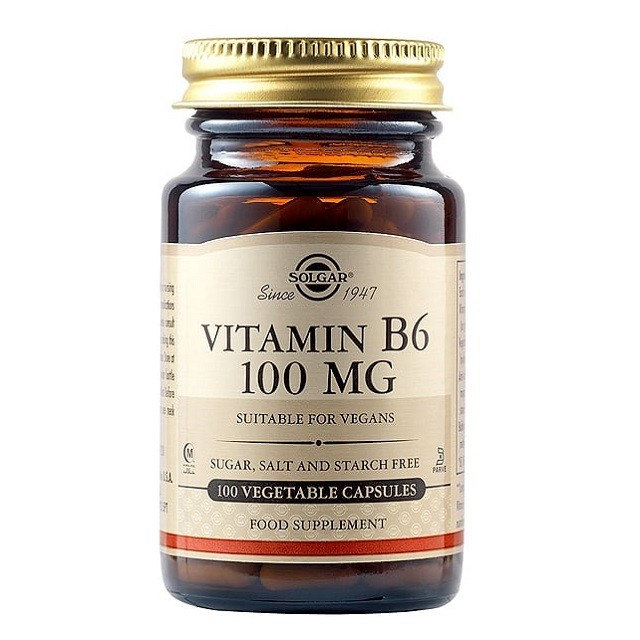 Solgar Vitamin B6 100mg Συμπλήρωμα Διατροφής Με Βιταμίνη Β6 Για Την Ενίσχυση Της Ψυχολογικής Λειτουργίας, 100 Κάψουλες